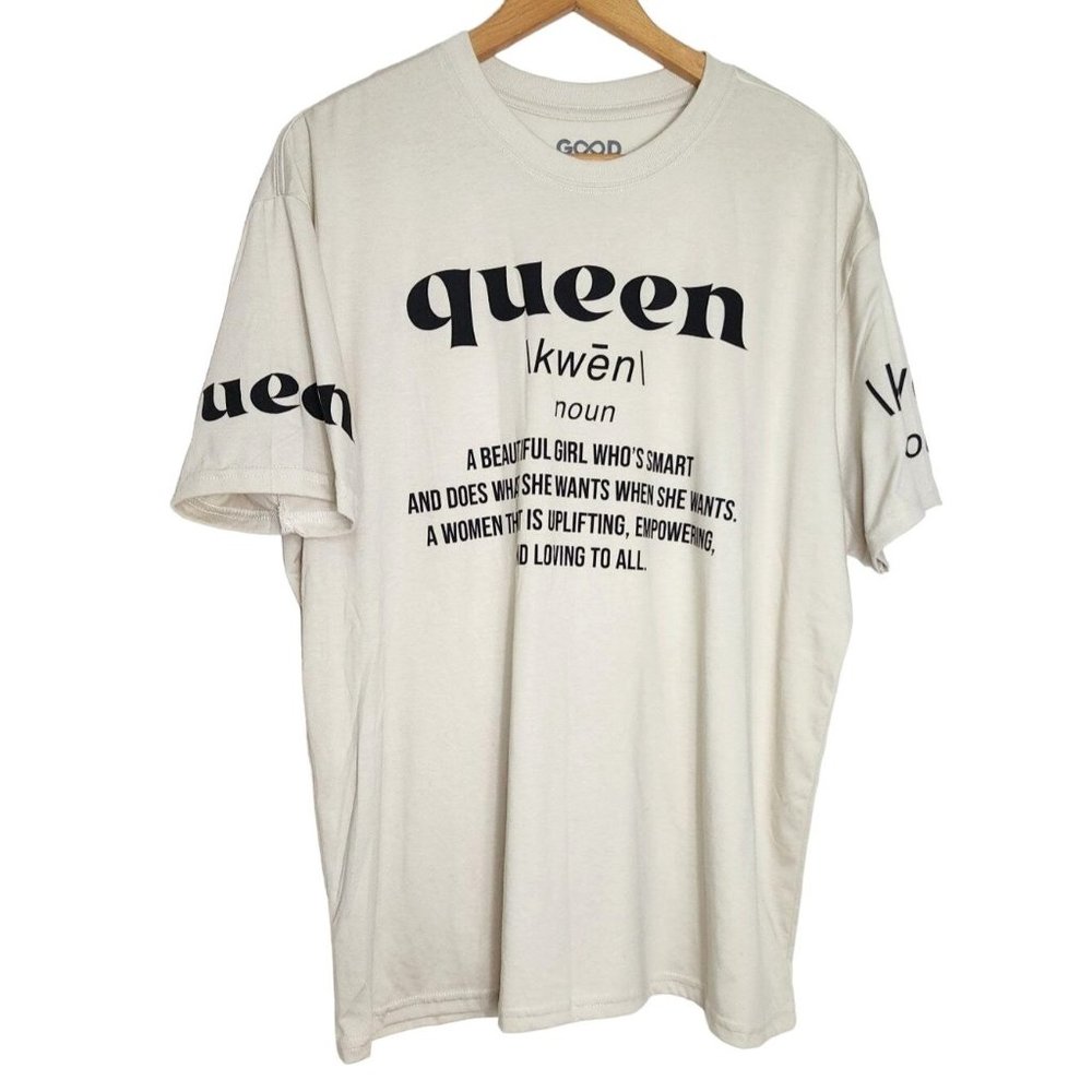 Good Karma Polycotton XL Queen Cream Colored Crew Neck Women Empowering Shirt